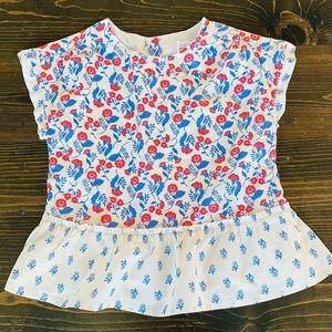 Gap Girls Blue and Red Floral Blouse Top 5
